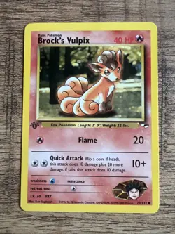 Pokemon TCG Brock's Vulpix Gym Heroes 1st Edition Common Card 73/132 NM 🔥 - Image 1