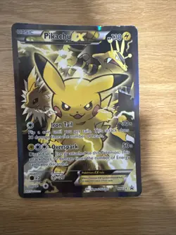 Pokemon Card Pikachu EX XY124 XY Black Star Promo Jumbo Played - Image 1
