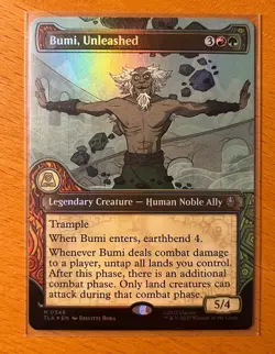 Magic MTG Avatar Bumi, Unleashed TLA 0348 Showcase Foil Mythic - NM condition - Image 1