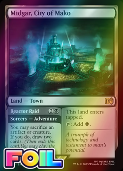 x1 Midgar, City of Mako // Reactor Raid FOIL FIN Final Fantasy MTG 286 M/NM 1x - Image 1