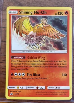 2017 Pokemon TCG Shining Legends Black Star Promo Card #SM70 Shining Ho-Oh Holo - Image 1