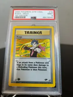 Koga 1st Edition Holo 2000 Pokemon Gym Challenge #19 PSA 9 - Image 1