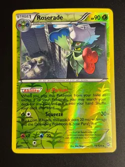 Roserade - 15/124 - Pokemon Dragons Exalted Reverse Holo Rare Card LP - Image 1