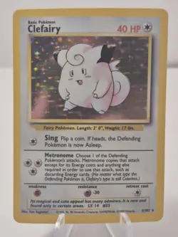 Pokemon TCG Clefairy Base Set Holo Unlimited Rare Card - Image 1