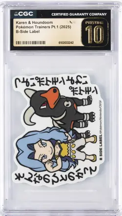2025 POKEMON TRAINERS PT. 1 B-SIDE LABEL KAREN & HOUNDOOM CGC 10 PERFECT - Image 1