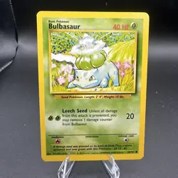 Pokemon TCG Bulbasaur 44/102 Unlimited Common Base Set LP - Image 1