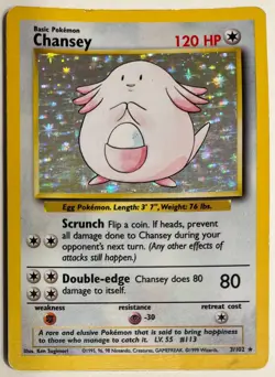Chansey Holo 3/102 - 1999 WOTC Base Set Pokemon TCG - MP - Image 1