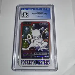 CGC 5.5 Mewtwo 150 Carddass Prism Holo Pokemon Vending 1997 (Old cgc label) - Image 3