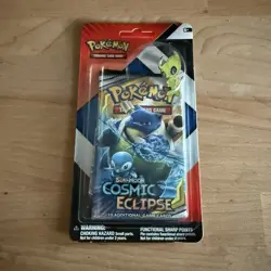 Pokemon TCG Cosmic Eclipse Chilling Reign 2 Booster Blister Pack Celebi Pin New - Image 1
