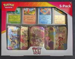 Pokemon 151 Scarlet Violet Costco 5-Pack Mini Tin Bundle Exclusive Random Config - Image 1