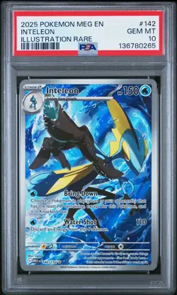 2025 Pokemon Meg EN-Mega Evolution Inteleon Illustration Rare PSA 10 #142 - Image 1
