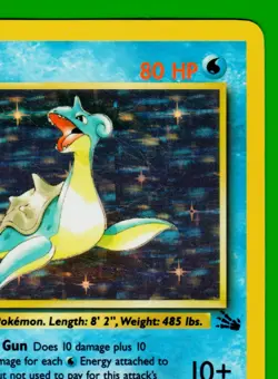 Lapras Pokemon TCG WOTC 1999 10/62 Unlimited Holo Rare Fossil Set NM/MINT!! - Image 3