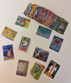 Lot of 100+ Topps Pokemon Cards, including rare die-cut Mareep 1999-2004 - Image 1