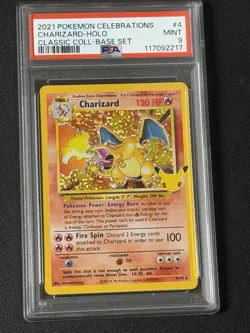 Pokemon Charizard Celebrations Holo Card 4/102 PSA 9 Classic Collection - Image 1