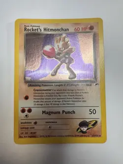 Pokemon TCG Rockets Hitmonchan Holo Rare Card 11/132 Gym Heroes - Image 1