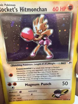 Pokemon TCG Rockets Hitmonchan Holo Rare Card 11/132 Gym Heroes - Image 2
