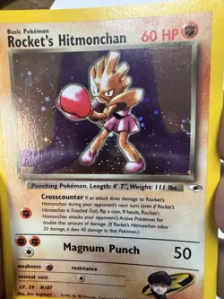 Pokemon TCG Rockets Hitmonchan Holo Rare Card 11/132 Gym Heroes - Image 3