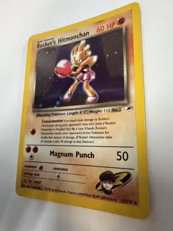 Pokemon TCG Rockets Hitmonchan Holo Rare Card 11/132 Gym Heroes - Image 5