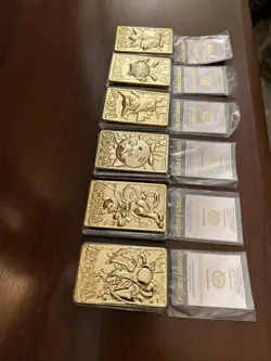 *NO Pokeballs* Set Of 6 Pokemon 23K Gold Plated Cards 1999 Burger King Promotion - Image 3