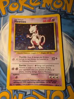 Pokemon Mewtwo Holo Base Set 10/102 WOTC 1999 Holo Card, NM/LP - Image 1
