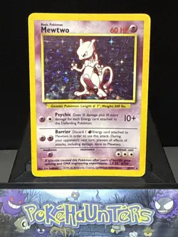 Pokemon Card Mewtwo 10/102 Holo Rare Base Set WOTC Played - Image 1