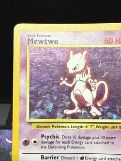 Pokemon Card Mewtwo 10/102 Holo Rare Base Set WOTC Played - Image 3