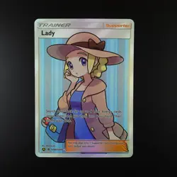 Lady SV86/SV94 Pokemon Hidden Fates Trainer Supporter Holo Full Art Card - Image 1