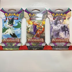 Set of 3 Scarlet & Violet Paldea Evolved Sleeve Booster Packs - 30 Cards Total - Image 1