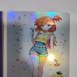 1 OVERSIZED JUMBO POKEMON CARD W/ TOP LOADER! Custom Art Misty with Psyduck! - Image 3