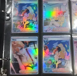 Lot of 9Custom holo Misty Trainer Pokemon Trading Card sleeved & top loaded - Image 3