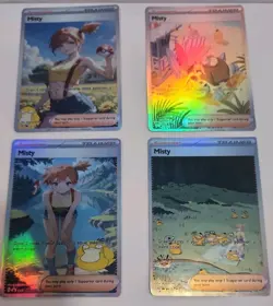 Lot of 4 Custom holo Misty Trainer Pokemon Trading Card sleeved & top loaded - Image 1