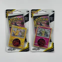 2x Sealed TEAM UP Blister Packs (Pikachu SM162 + Mimikyu SM163) Pokemon Cards - Image 1