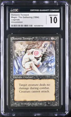 DEMONIC TORMENT Legends CGC 10 Vintage MTG [Nostalgium] - Image 1