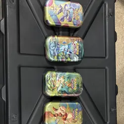 Pokemon TCG Collectible Storage Tin Set of 4 Machamp Glaceon Leafeon Arcanine - Image 1