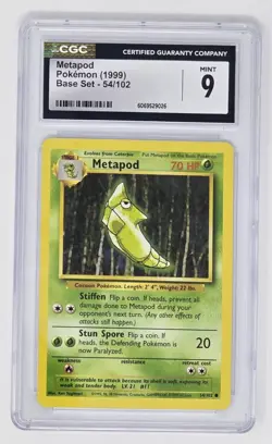 Metapod (54/102) CGC 9.0 (1999) Pokemon Unlimited Base Set - Image 1