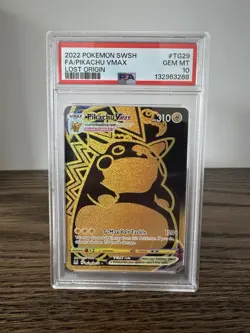 2022 POKEMON SWORD & SHIELD LOST ORIGIN #TG29 FULL ART/PIKACHU VMAX PSA 10 - Image 1