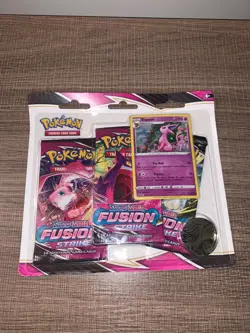 POKEMON TCG SWORD & SHIELD FUSION STRIKE 3 PACK BLISTER W/ ESPEON FACTORY SEALED - Image 1