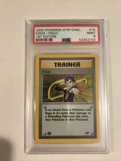 2000 Pokemon Gym Challenge 1st Ed. KOGA HOLO #19 PSA 9 Fresh Grade - Image 1