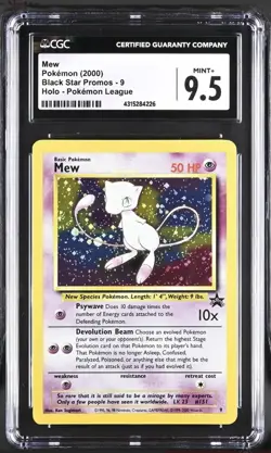 Mew Black Star Promo Pokemon League CGC 9.5 WOTC 2000 #9 Tail Swirl Low POP - Image 1
