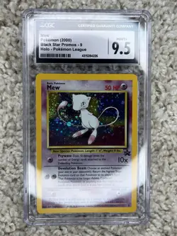 Mew Black Star Promo Pokemon League CGC 9.5 WOTC 2000 #9 Tail Swirl Low POP - Image 3