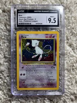 Mew Black Star Promo Pokemon League CGC 9.5 WOTC 2000 #9 Tail Swirl Low POP - Image 4