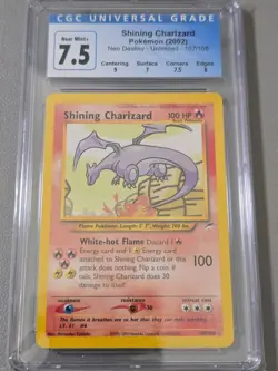 Pokemon Shining Charizard 107/105 Neo Destiny Unlimited Holo CGC 7.5 Near Mint - Image 1