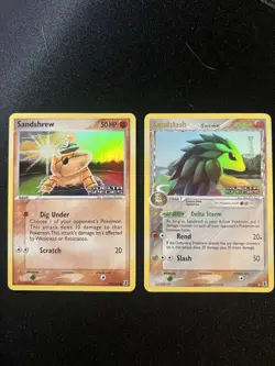 Pokemon TCG Lot Delta Species Sandshrew And Sandslash Reverse Holos #82 And #27 - Image 1
