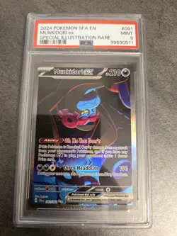 PSA 9 MUNKIDORI EX 091/064 SPECIAL ILLUSTRATION RARE SIR SHROUDED FABLE POKEMON - Image 1