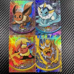 ENG Pokemon HOLO Topps Evolution SEQUENTIAL Eevee: Vaporeon-Jolteon-Flareon - Image 1