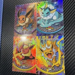 ENG Pokemon HOLO Topps Evolution SEQUENTIAL Eevee: Vaporeon-Jolteon-Flareon - Image 2