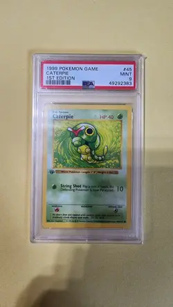 1st Ed Shadowless Cataprie PSA 9 Mint 1999 Base Set Pokemon Card - Image 1