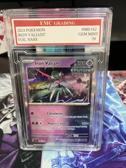 IRON VALIANT 2024 RARE FOIL #080/162 Pokemon Card GRADED 10 TCG CCG - Image 1