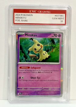 MIMIKYU #037/091 RARE FOIL Pokemon 2024 Card GRADED 10 MINT TCG CCG - Image 1