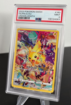 Pokemon 2023 PSA 9 Pikachu Full Art Secret Rare Crown Zenith 160/159 Card - Image 2